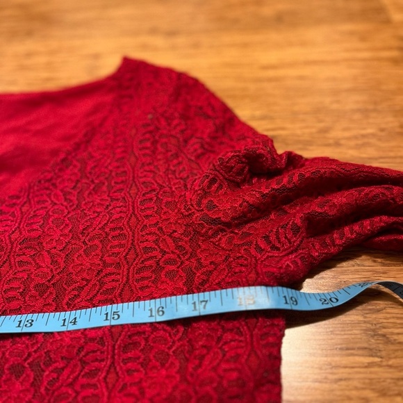 J. Jill Deep Red Lace Long Sleeve Button Front Cardigan. Size Women;'s Medium - Picture 9 of 12